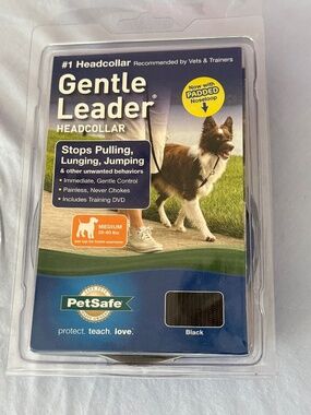 PetSafe Gentle Leader Padded‎ No Pull Dog Headcollar Size M Black NWT